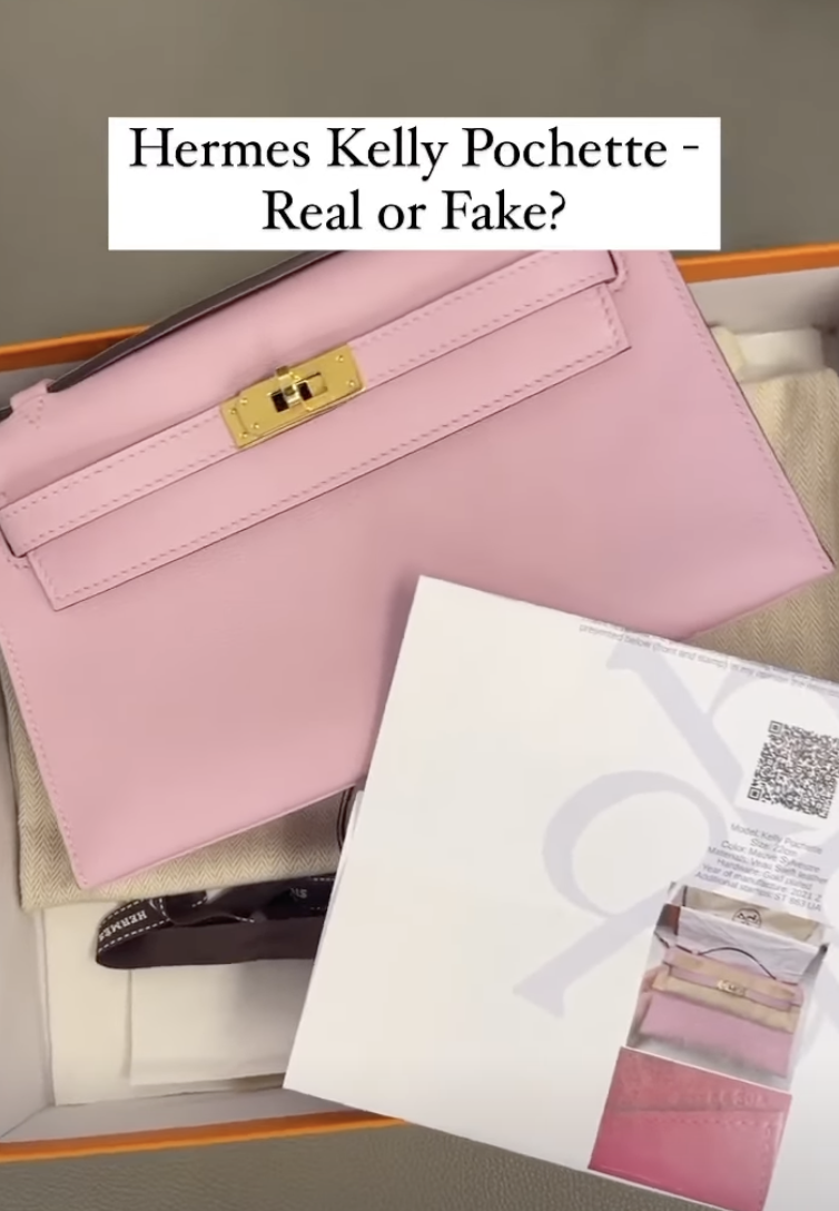A $20,000 Hermès Kelly Pochette Handbag that came with a box and real certificate of authenticity, but a fake yet convincing bag with a serial code that didn't match that of the certificate